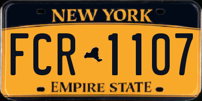NY license plate FCR1107