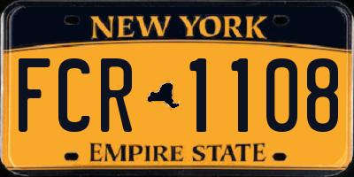 NY license plate FCR1108