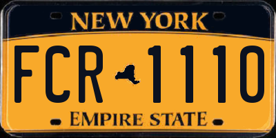 NY license plate FCR1110