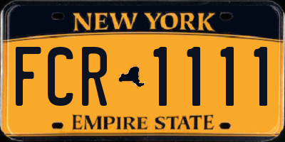 NY license plate FCR1111