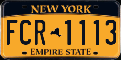 NY license plate FCR1113