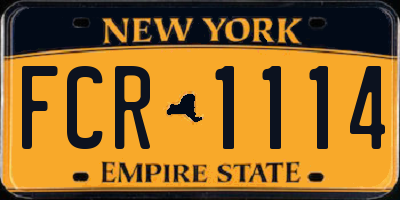 NY license plate FCR1114