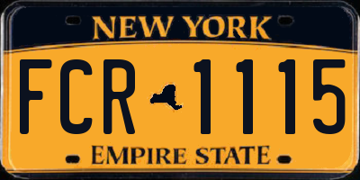 NY license plate FCR1115