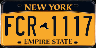 NY license plate FCR1117