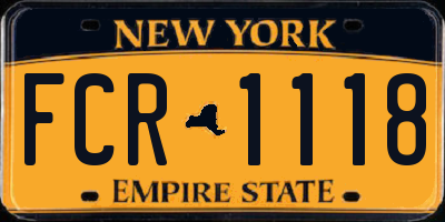 NY license plate FCR1118