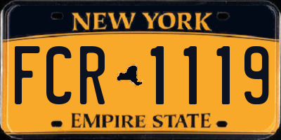 NY license plate FCR1119