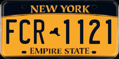 NY license plate FCR1121