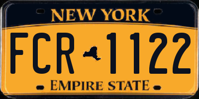 NY license plate FCR1122