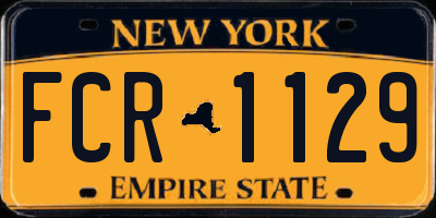 NY license plate FCR1129
