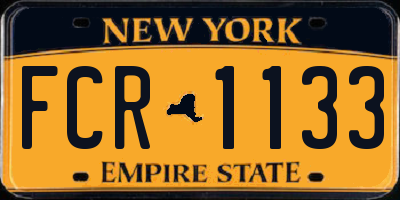 NY license plate FCR1133