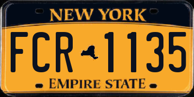 NY license plate FCR1135