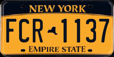 NY license plate FCR1137