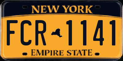 NY license plate FCR1141