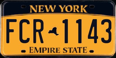 NY license plate FCR1143