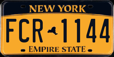 NY license plate FCR1144