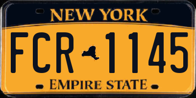 NY license plate FCR1145