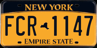 NY license plate FCR1147