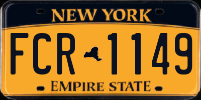 NY license plate FCR1149