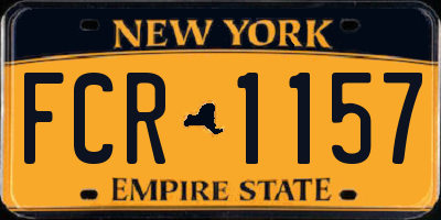 NY license plate FCR1157