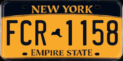 NY license plate FCR1158