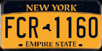 NY license plate FCR1160