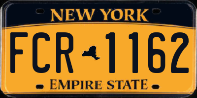 NY license plate FCR1162