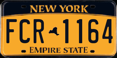 NY license plate FCR1164