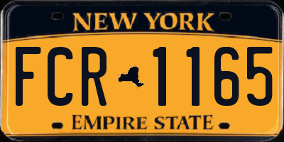 NY license plate FCR1165