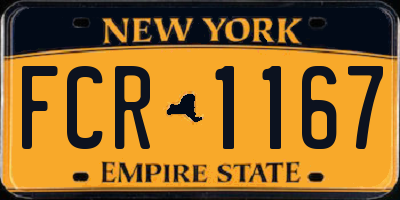 NY license plate FCR1167