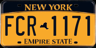 NY license plate FCR1171