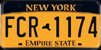 NY license plate FCR1174