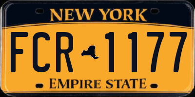 NY license plate FCR1177