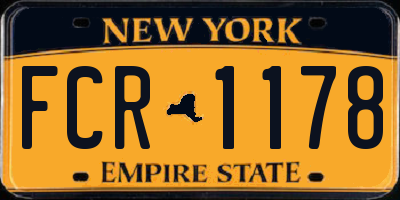 NY license plate FCR1178