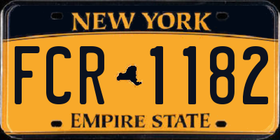 NY license plate FCR1182