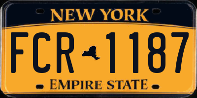 NY license plate FCR1187
