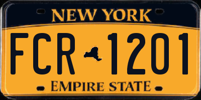 NY license plate FCR1201