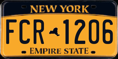 NY license plate FCR1206