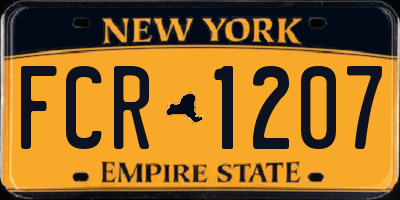 NY license plate FCR1207