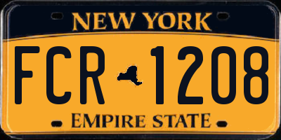 NY license plate FCR1208