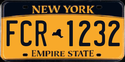 NY license plate FCR1232