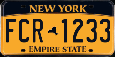 NY license plate FCR1233