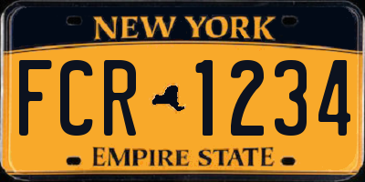 NY license plate FCR1234