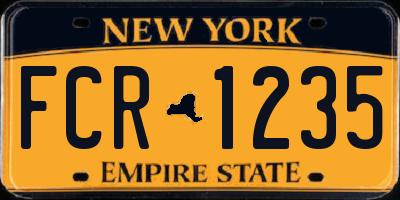 NY license plate FCR1235