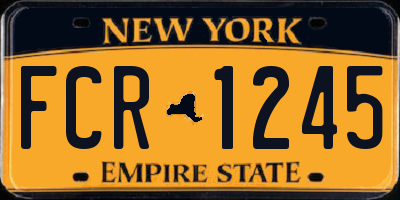 NY license plate FCR1245