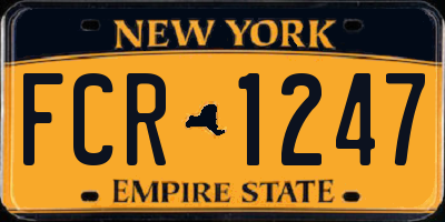 NY license plate FCR1247