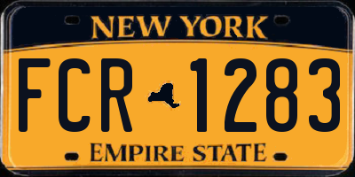 NY license plate FCR1283