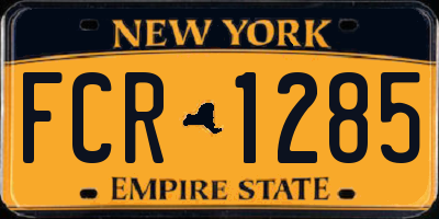 NY license plate FCR1285