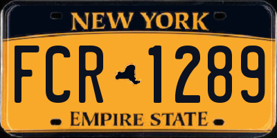 NY license plate FCR1289