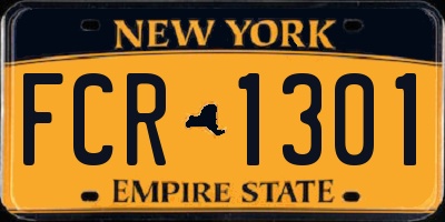 NY license plate FCR1301