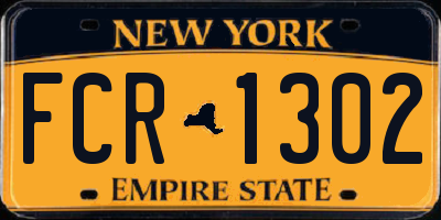 NY license plate FCR1302